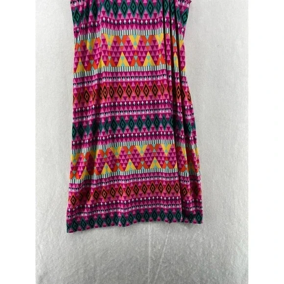 Laundry by Design Shift Dress Sz L Pink Geometric Retro Halter Keyhole Cutout - Picture 8 of 10